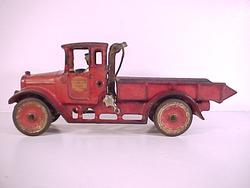 Arcade Red Baby Dump Cast Iron Truck Toy 